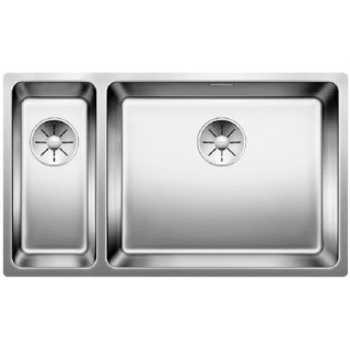 Drez oceľový dwukomorowy Blanco Andano 340/340-IF 74,5x44 cm bez automatickej zátky, oceľový - sanitbuy.pl