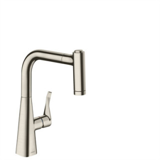 Drezová batéria Hansgrohe Metris 220 s výsuvnou sprchou DN15, chróm- sanitbuy.pl