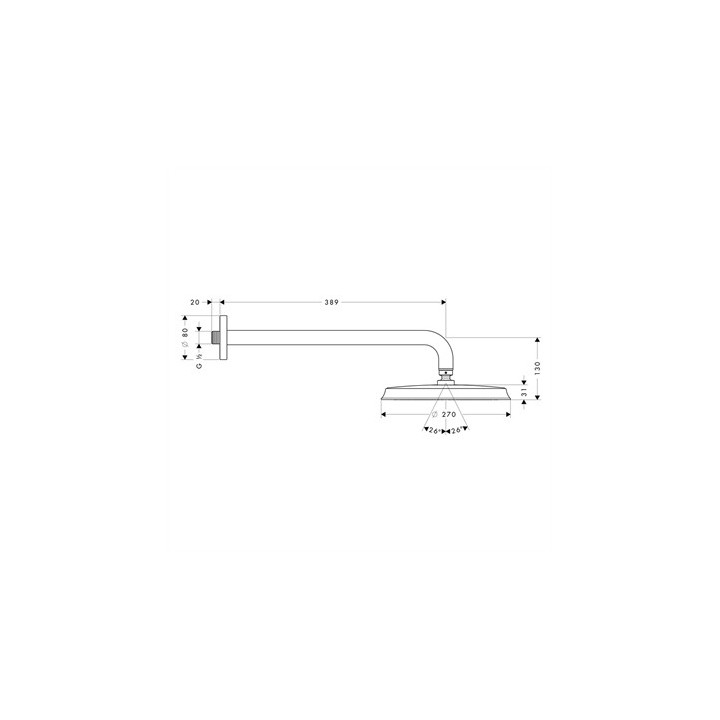 Horná sprcha/ Horná sprcha Hansgrohe Raindance Classic AIR Ø 240 mm so so sprchovým ramiehovacím ramenom - chróm- sanitbuy.pl