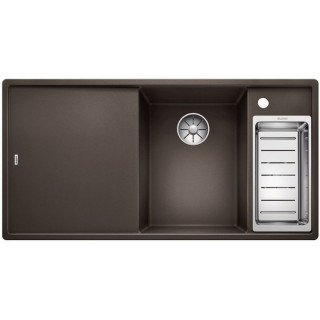 Zlew konglomeratowy + sedátko drevená AXIA III 6 S Blanco Silgranit pravé komora 1000x510mm muszkat- sanitbuy.pl