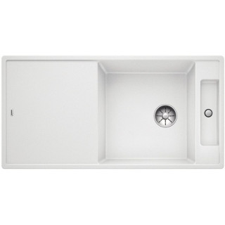 Zlew konglomeratowy + sedátko Sklenené AXIA III XL 6 S Blanco Silgranit pravé komora 1000x470mm perłowoszary- sanitbuy.pl