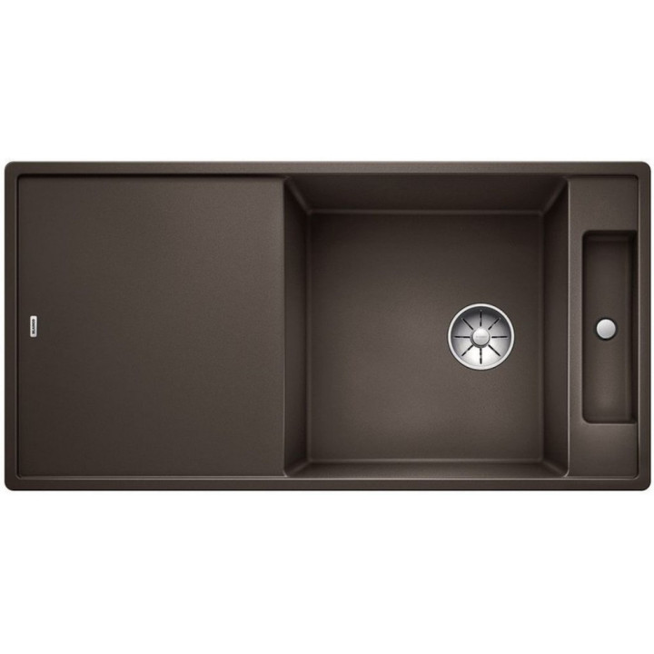 Zlew konglomeratowy + sedátko Sklenené AXIA III XL 6 S Blanco Silgranit pravé komora 1000x470mm muszkat - sanitbuy.pl