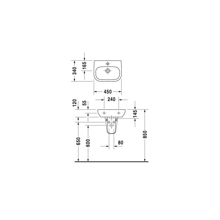 Duravit D-Code umývadlo 45x34 cm malá biela- sanitbuy.pl