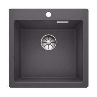 Zlew konglomeratowy Pleon 5 Blanco Silgranit 515x510 mm zátka InFino z sitkiem, antracit- sanitbuy.pl