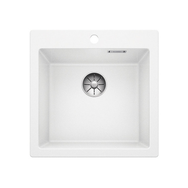 Zlew konglomeratowy Pleon 5 Blanco Silgranit 515x510 mm zátka InFino z sitkiem, perłowoszary- sanitbuy.pl