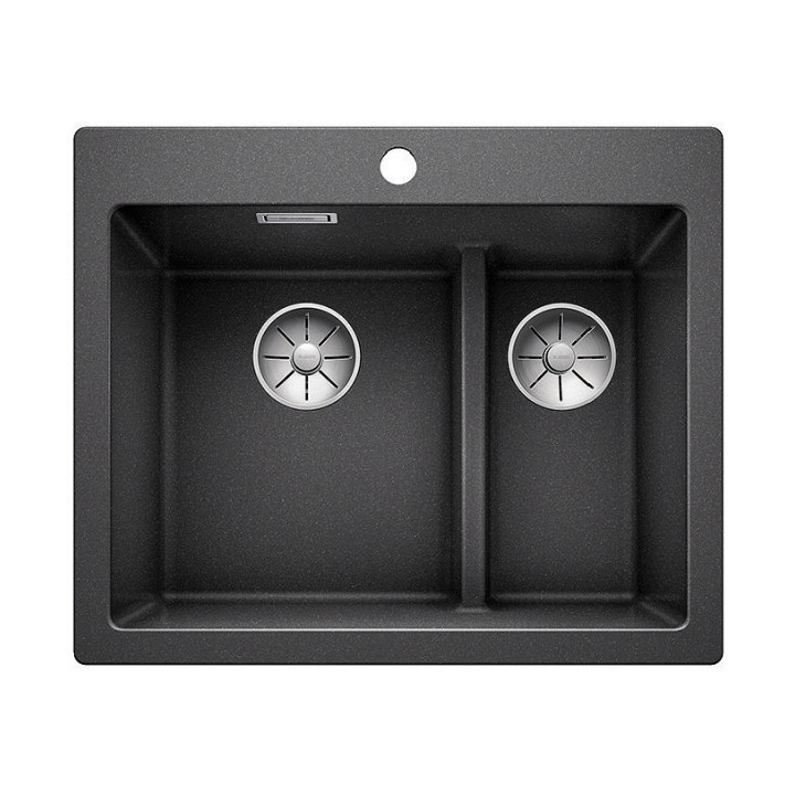 Zlew konglomeratowy Pleon 5 Blanco Silgranit 515x510 mm zátka InFino z sitkiem, kávový- sanitbuy.pl