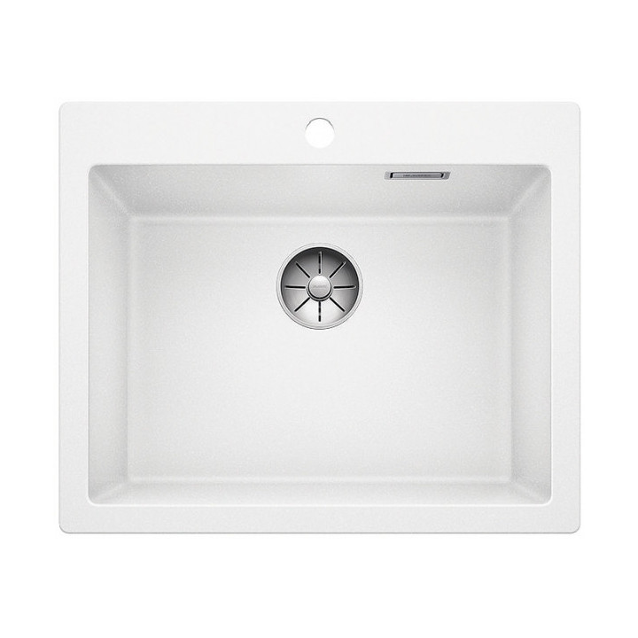 Zlew konglomeratowy Pleon 6 Blanco Silgranit 615x510 mm zátka InFino z sitkiem, perłowoszary- sanitbuy.pl