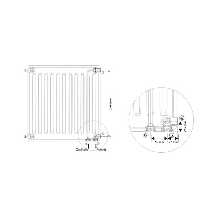 Radiátor Purmo Plan Compact wys. 60 x 80 cm typ 22- sanitbuy.pl
