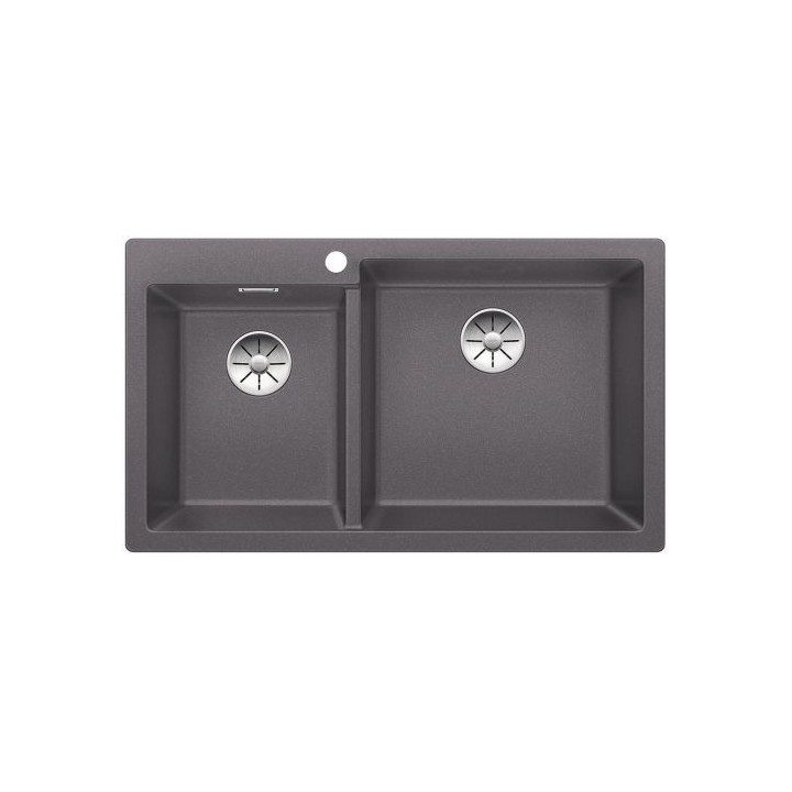 Blanco Pleon 9 Drez granitowy Silgranit PuraDur dwukomorowy 86x50 cm bez automatickej zátky, antracit- sanitbuy.pl