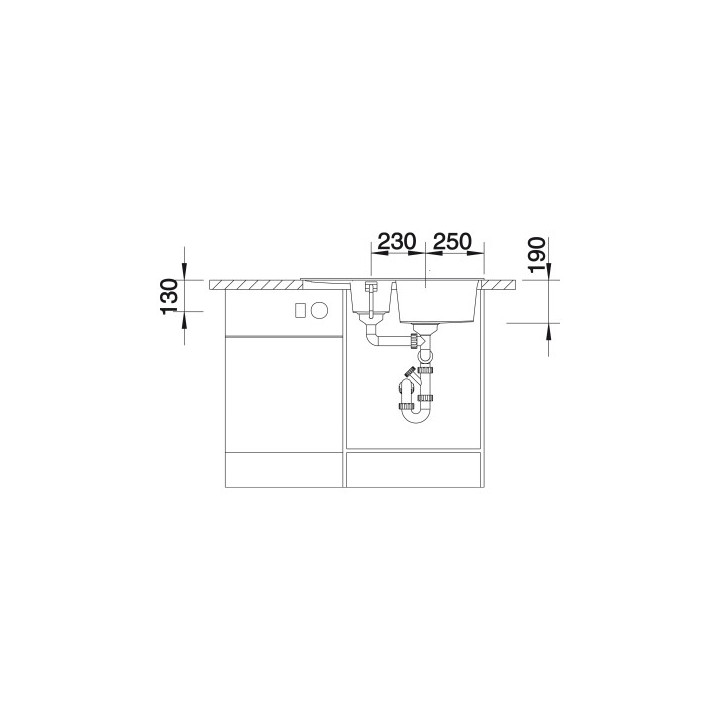 Drez Vstavaná 78x50 cm Blanco METRA 6 S Compact, šampanské- sanitbuy.pl