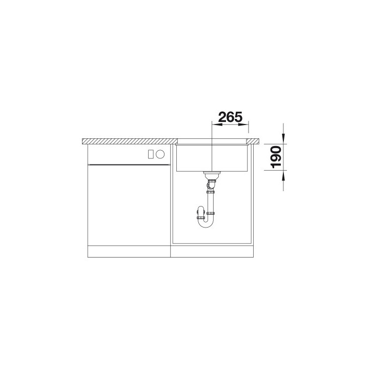 Drez Blanco Subline 500-U Siligranit PuraDur 53x40cm bez zátky automatyczego, antracit- sanitbuy.pl