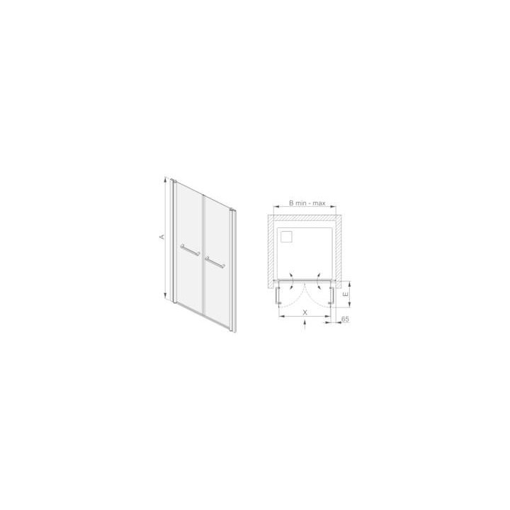 Drywi skryzdowe Sanplast Prestige III 70x195cm, saténové profily lesklý- sanitbuy.pl