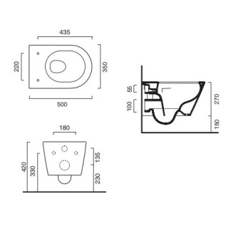 Misa wc Závěsná Catalano Zero New Flush, 50x35, bez splachovacieho kruhu, biely