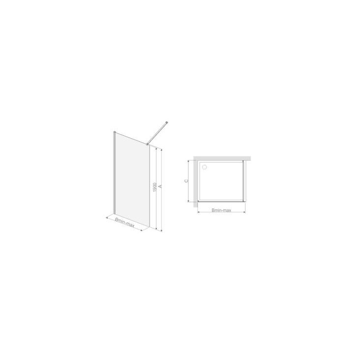 Walk-In Sanplast TX 70x190 cm profil chróm, sklo W0- sanitbuy.pl