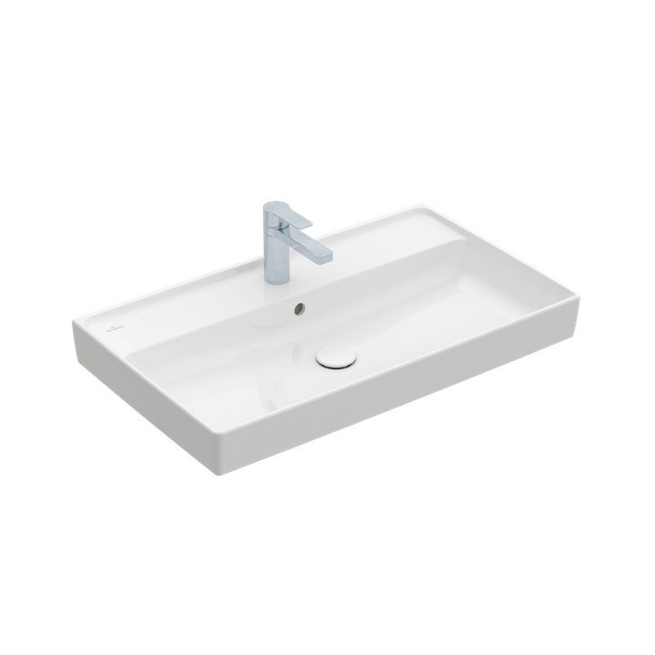 Umývadlo nábytkové dvojitý Villeroy&Boch Collaro, 130x47cm, z prepadom, biela