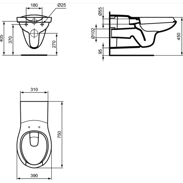 Závesné wc Maia Ideal Standard