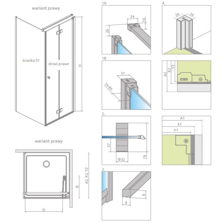 Sprchový kút Radaway Modo X I 120, przejrzysta, 1180x2000mm