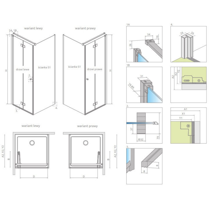 Sprchový kút Radaway Modo X I 120, przejrzysta, 1180x2000mm