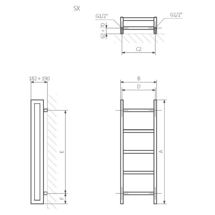 Radiátor Terma Simple 60x50 cm - biela/ barva