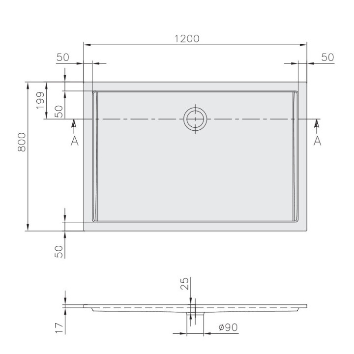 Sprchová vanička pravouhlý Villeroy&Boch Futurion Flat, 1200x800mm, Star White