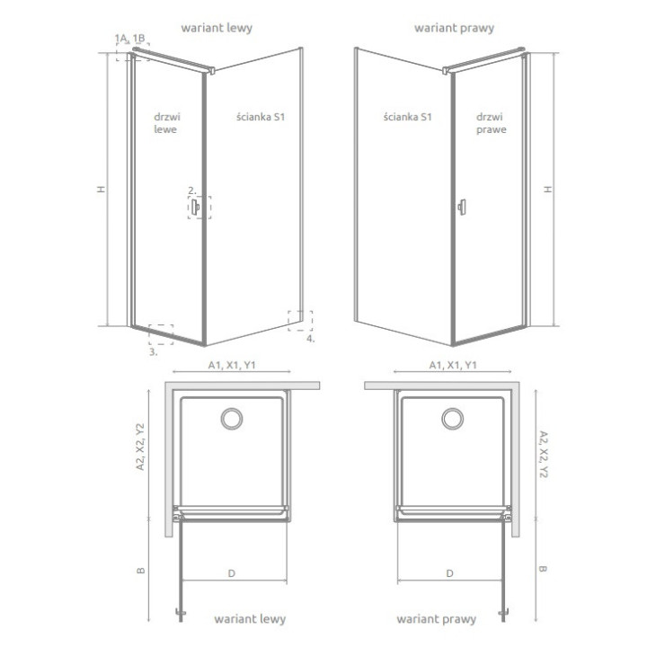 Sprchový kút Radaway Modo X I 120, przejrzysta, 1180x2000mm
