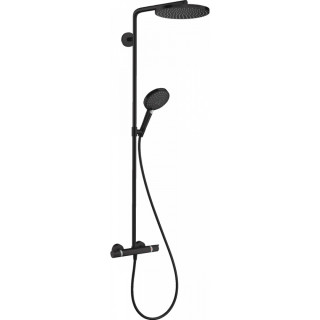 Sprchový set Hansgrohe Showerpipe Raindance Select S 240 1jet P, Batéria termostatická, čierna matnéný