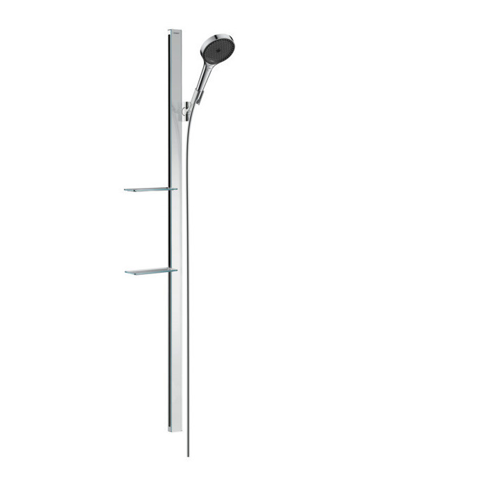 Sprchový set Hansgrohe Rainfinity 130 3jet, držák 90cm s mydlovničkou, chróm