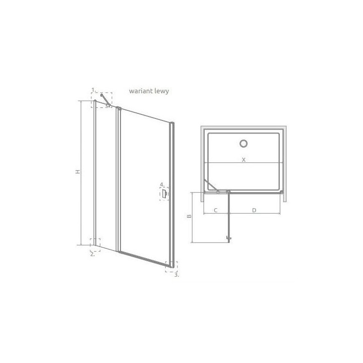 Dverí sprchové Radaway Nes KDJ I 80, ľavé, 800x2000mm