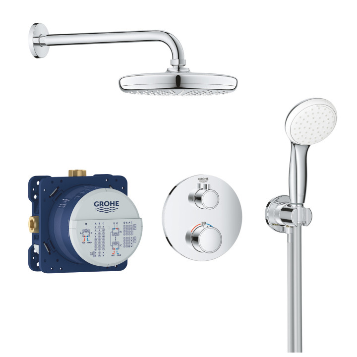 Sprchový set Grohe Tempesta 210, podomietkový, Batéria termostatická, chróm