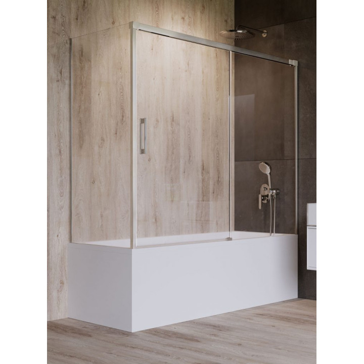Vaňová zástena Radaway Idea Black PN DWD 180, rozsuwany, sklo číre, 180x150cm, čierna profil