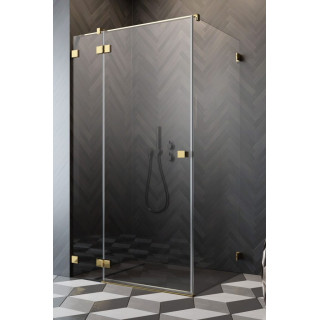 Časť pravé kúty Radaway Essenza Pro Black PDD, 1000x2000mm, sklo číre, zlatý profil