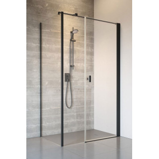 Časť ľavé kúty prysznicowej Radaway Nes 8 Black KDD I 100, sklo číre, 1000x2000mm, čierna profil