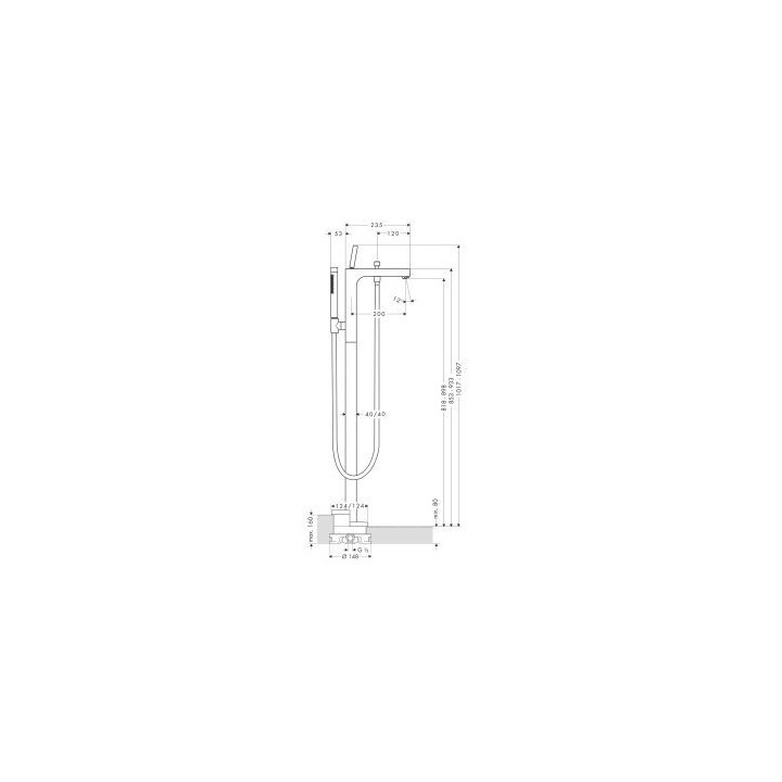 Bateria Axor Citterio wannowa DN15, montaż w podłodze- sanitbuy.pl