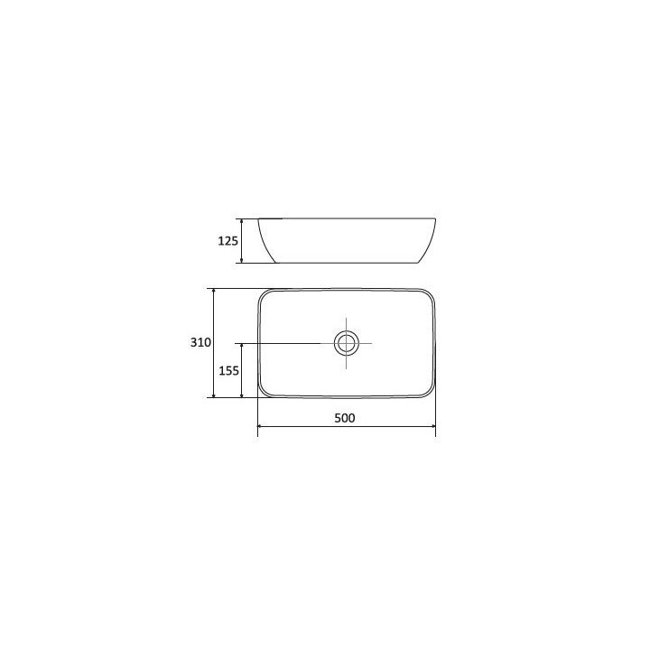 Umývadlo Ravak UNI 500 R Slim, 50 cm - biela