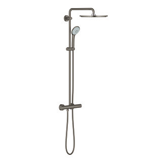 Sprchový set s termostatom na montáž na stenu GROHE Euphoria System 310 - brushed hard graphite