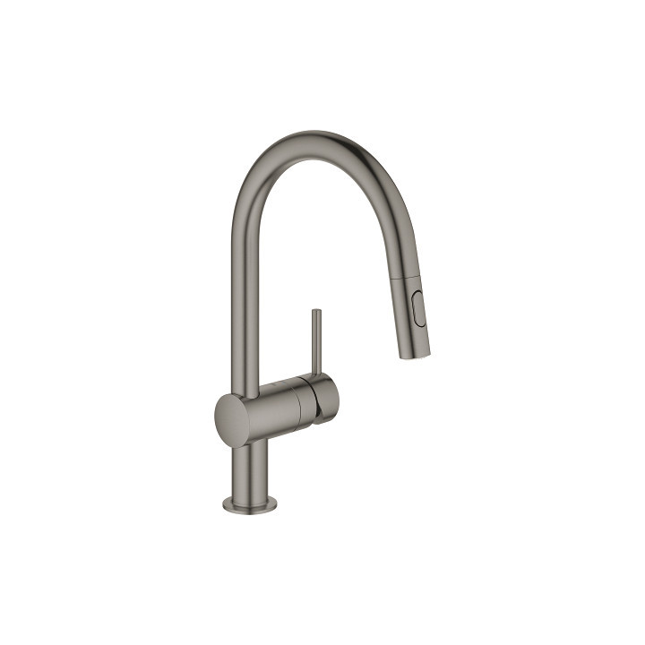 Drezová batéria s výsuvnou sprchou GROHE Minta 1/2", páková - brushed hard graphite