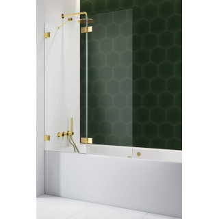 Vaňová zástena Radaway Essenza Pro Gold PNJ II, sklo číre, 50x150cm, zlatý profil