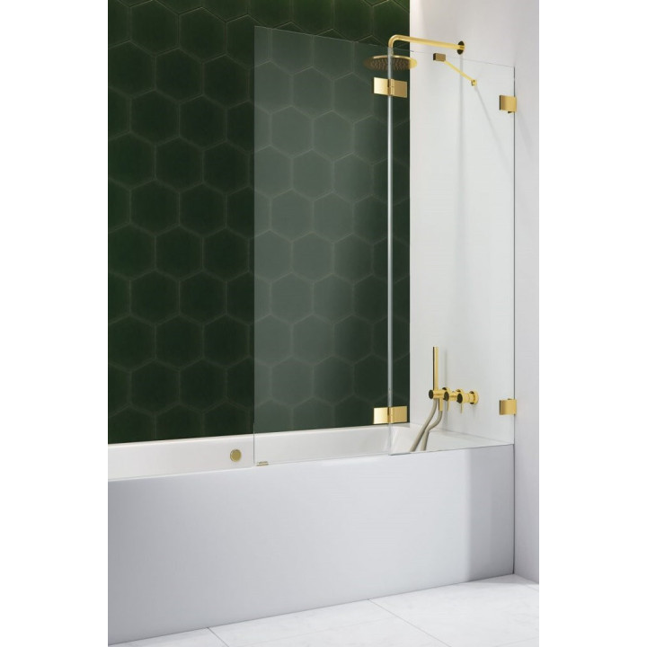Vaňová zástena Radaway Essenza Pro Gold PNJ II, sklo číre, 50x150cm, zlatý profil