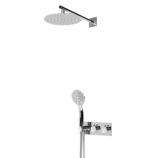 Sprchový set Bruma Breeze, podomietkový, Horná sprcha s ramenom nastenným 350mm, sluchátko 3-funkčná, chróm