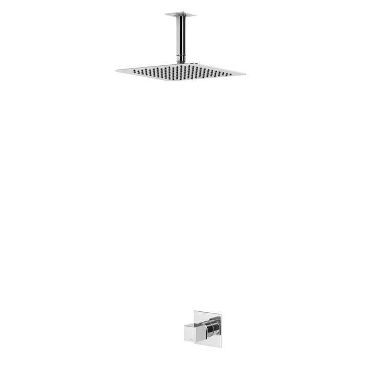 Sprchový set Bruma Adamastor, podomietkový, Horná sprcha 250x250mm s ramenom nastenným 350mm, chróm