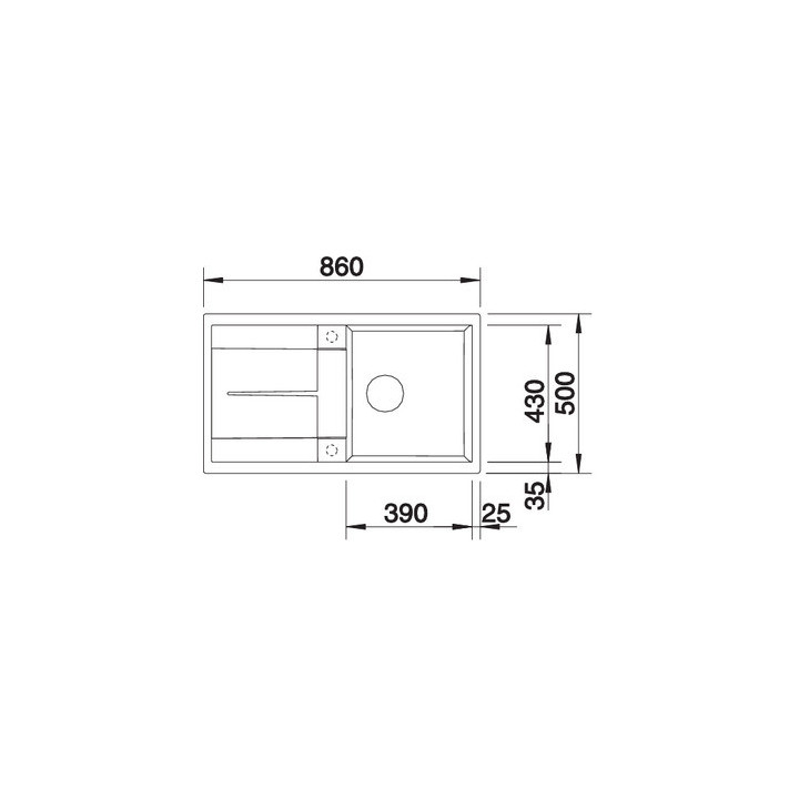 Zlewozmywak do zabudowy 86x50 cm Blanco BLANCOMETRA 5 S- sanitbuy.pl
