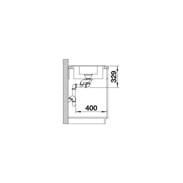 Zlewozmywak závesné 40x55,5 cm Blanco BLANCOSUBLINE 340/160-U- sanitbuy.pl