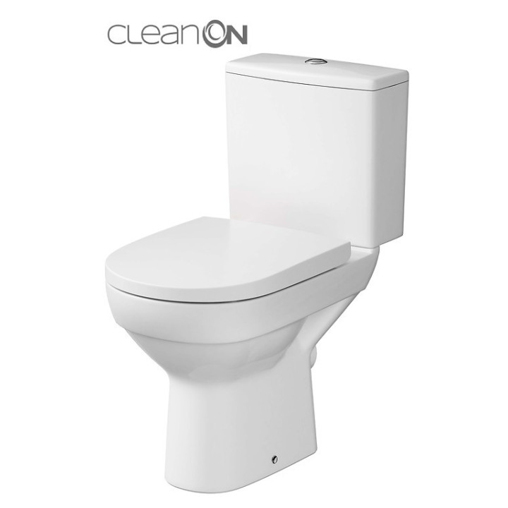 Kompakt WC Cersanit Carina, 62,5x35,5cm, sedátko duroplastowa s pozvoľným sklápaním, odtok vodorovný, doprowadzenie vody od dołu
