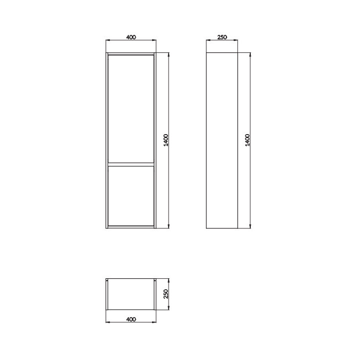 Stĺpec Cersanit Crea, výška 140cm, otwarty, biely