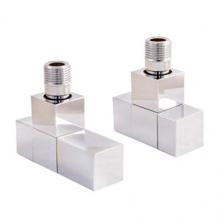 Súprava radiatorový Square 1/2 x Cu 15x1 rohový biely- sanitbuy.pl