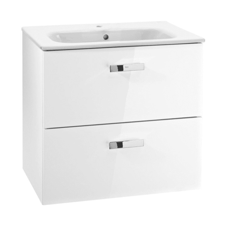 Zestaw łazienkowy 80 Roca Victoria Basic (umywalka 80x45cm + szafka pod umywalkę 78,5x56,5x45 cm z 2 szufladami) - biały- sanitb