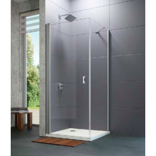 Krídlové dvere Huppe Design pure 4-uholník, 800mm, uniwersalne, Anti-Plaque, profil chróm eloxal