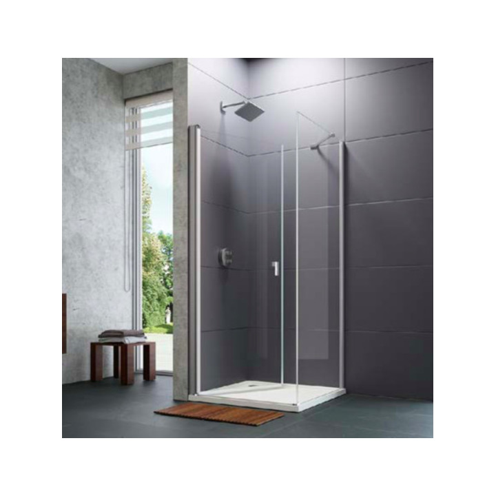 Krídlové dvere Huppe Design pure 4-uholník, 800mm, uniwersalne, Anti-Plaque, profil chróm eloxal