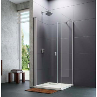 Krídlové dvere Huppe Design pure 4-uholník, 800mm, uniwersalne, Anti-Plaque, profil chróm eloxal