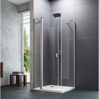 Krídlové dvere Huppe Design pure 4-uholník, 800mm, lietacie, uniwersalne, Anti-Plaque, profil chróm eloxal